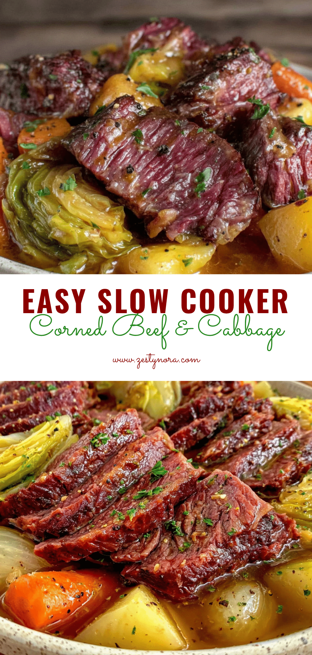 Easy Slow Cooker Corned Beef and Cabbage recipe