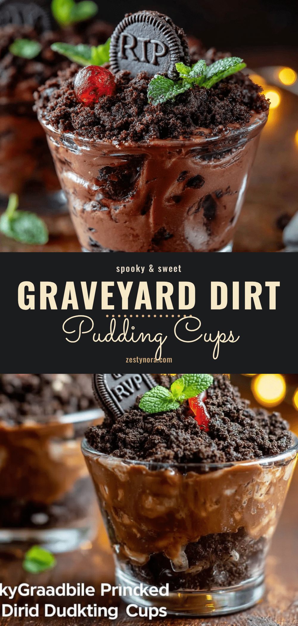 easy spooky graveyard dirt pudding cups recipe