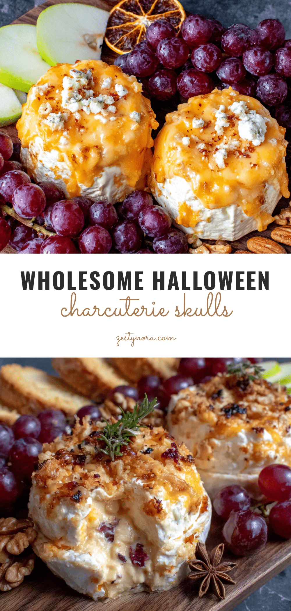 Halloween Charcuterie Skulls with Cheddar recipe