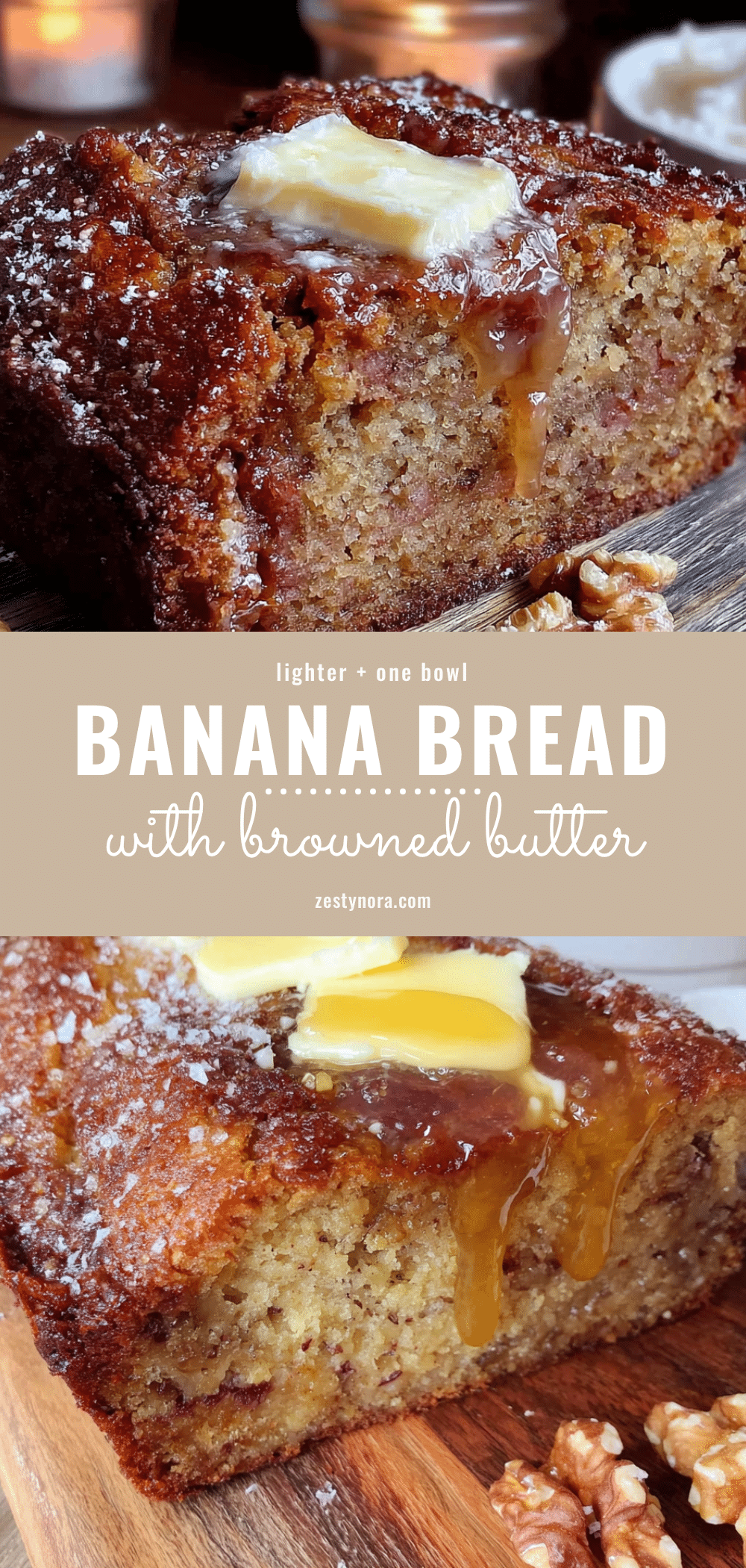 lighter banana bread with browned butter recipe
