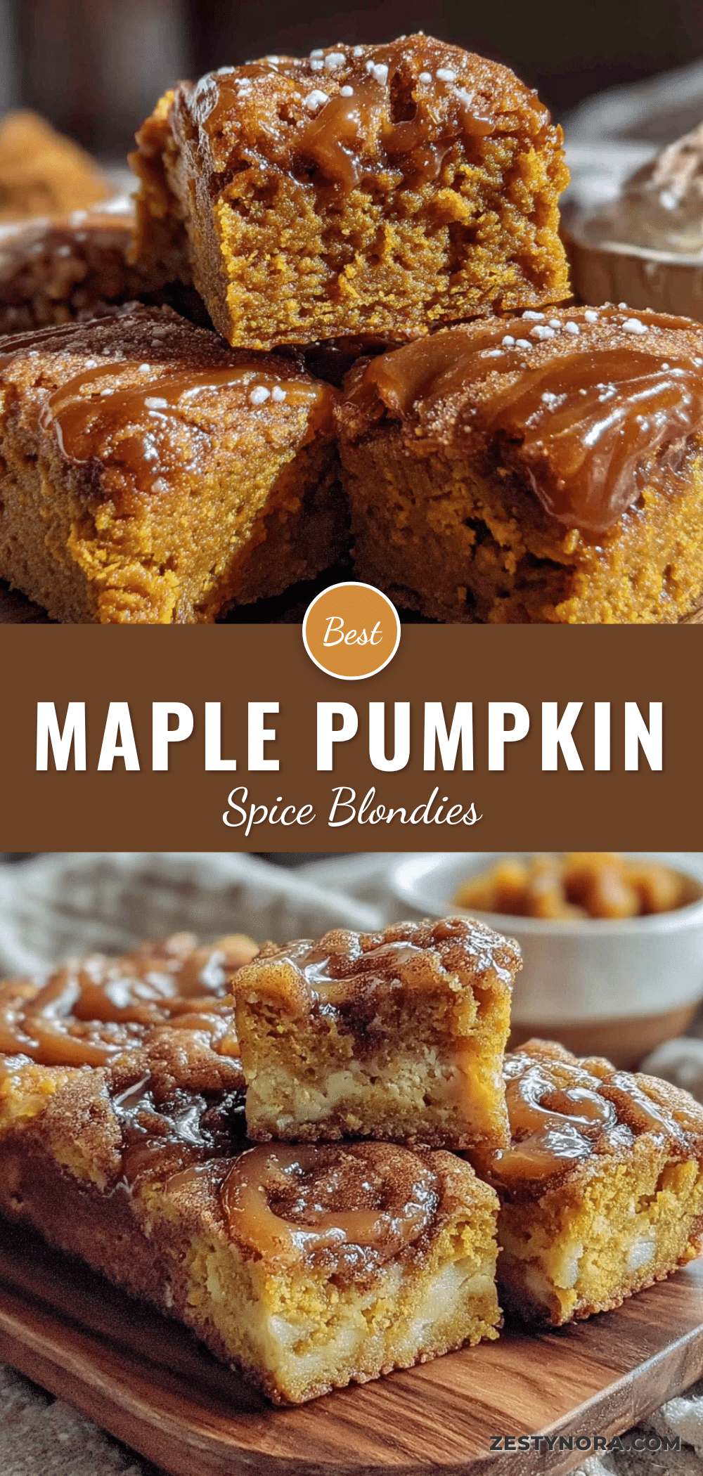 Maple Pumpkin Spice Blondies recipe