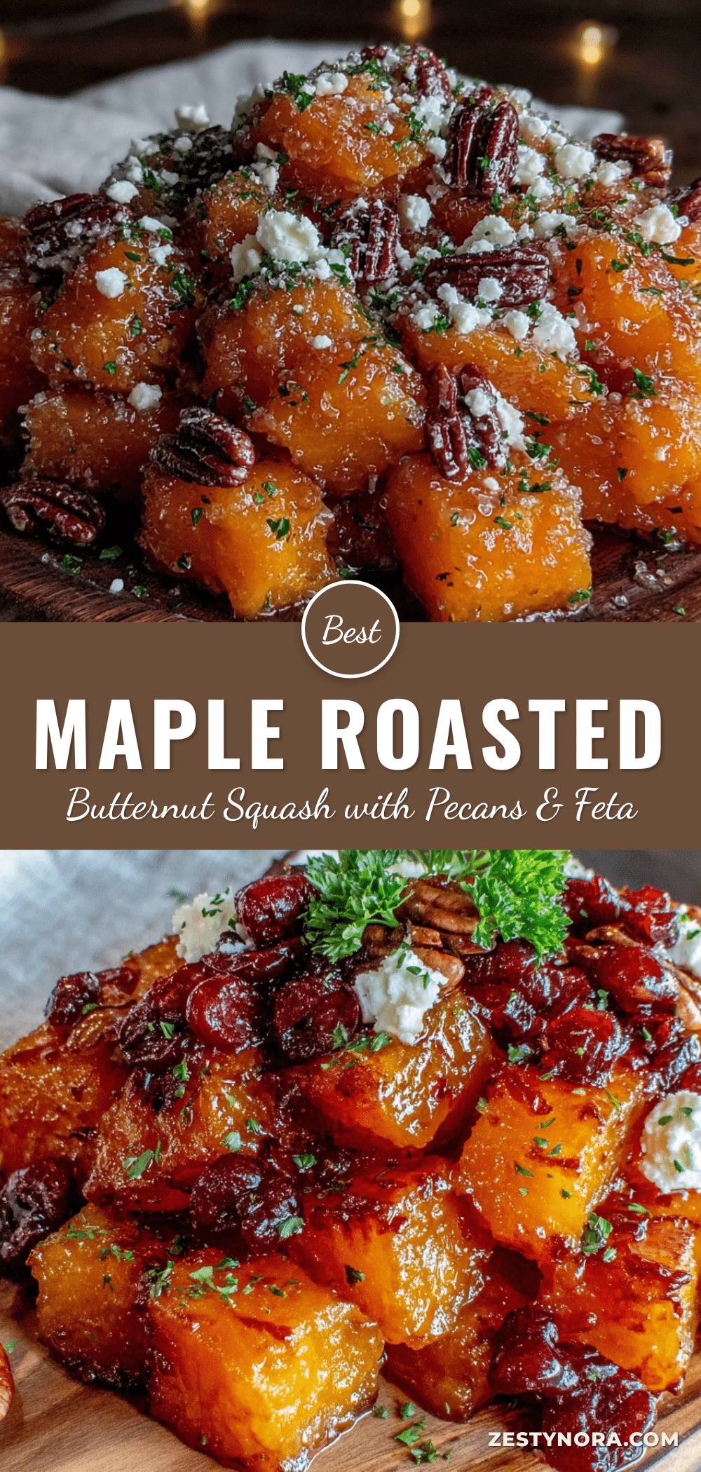maple roasted butternut squash with pecans and feta recipe