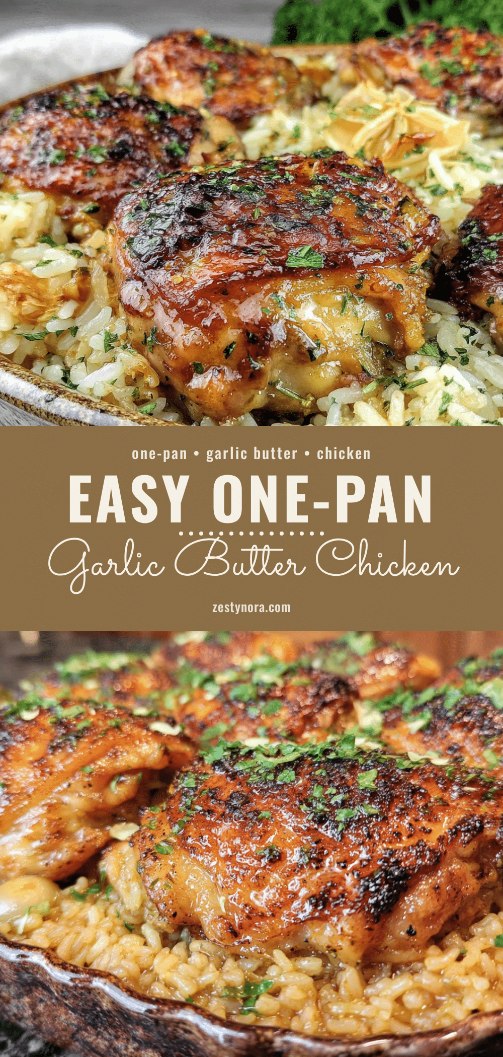 one pan garlic butter chicken and rice recipe