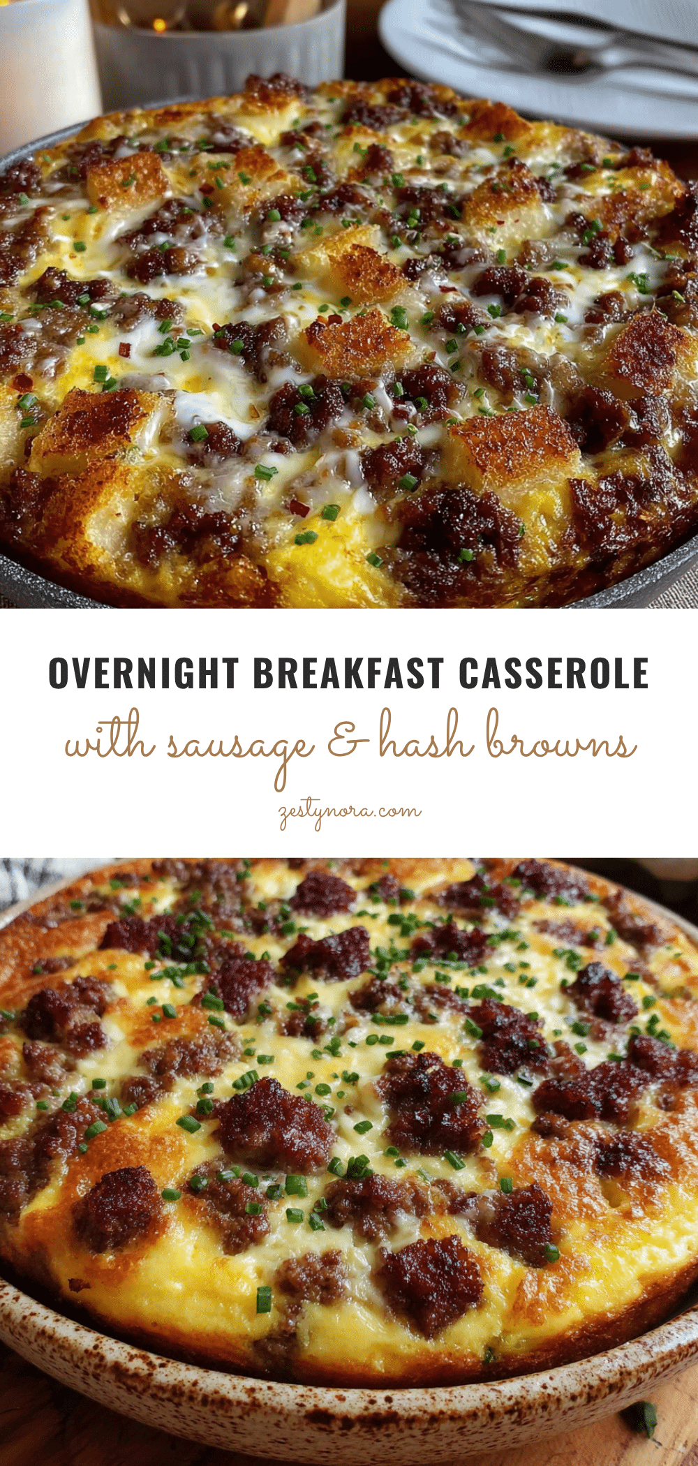 overnight breakfast casserole with sausage and hash browns recipe