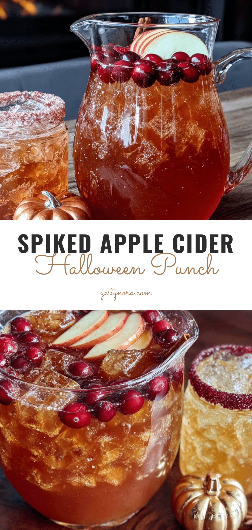 spiked apple cider Halloween punch recipe