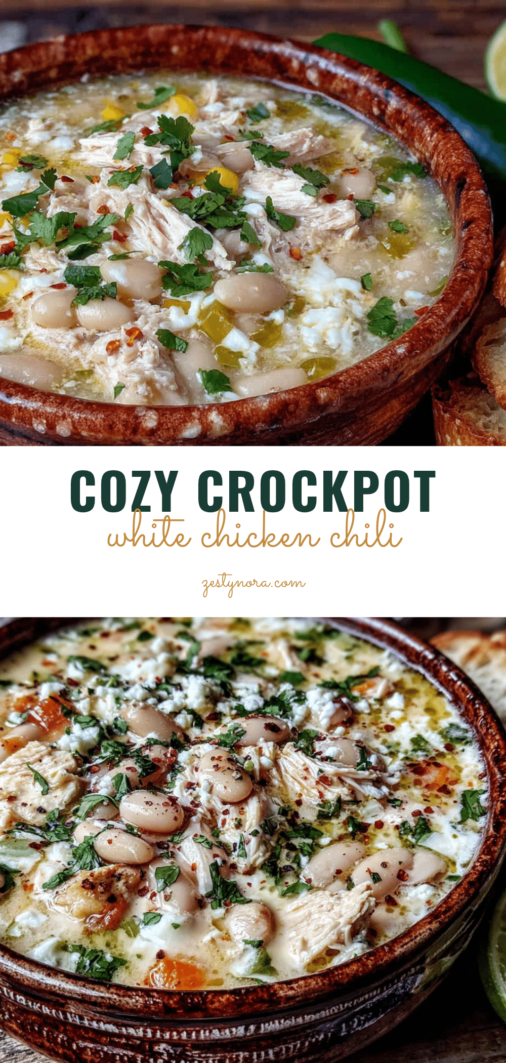 creamy crockpot white chicken chili recipe