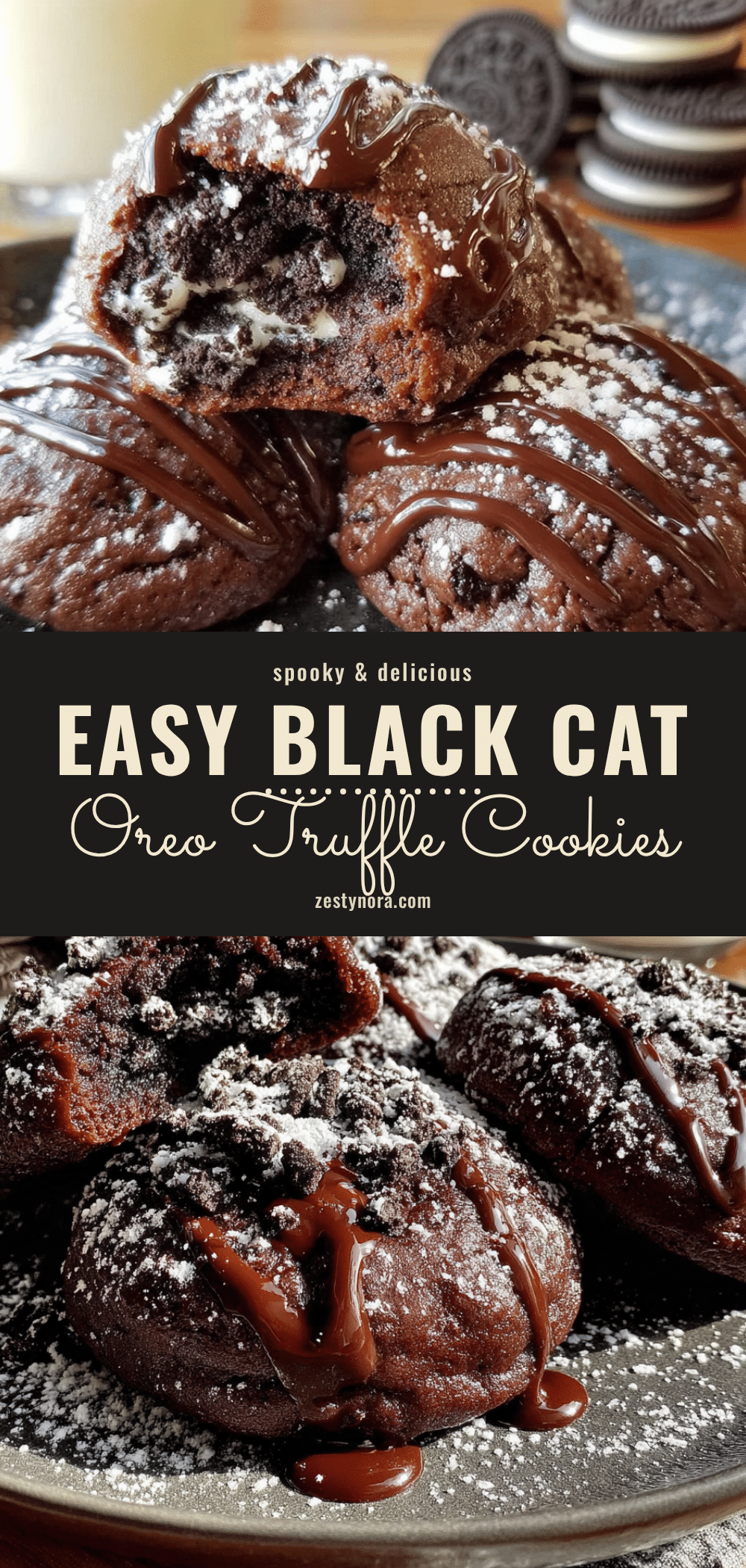 Easy Black Cat Oreo Truffle Cookies recipe