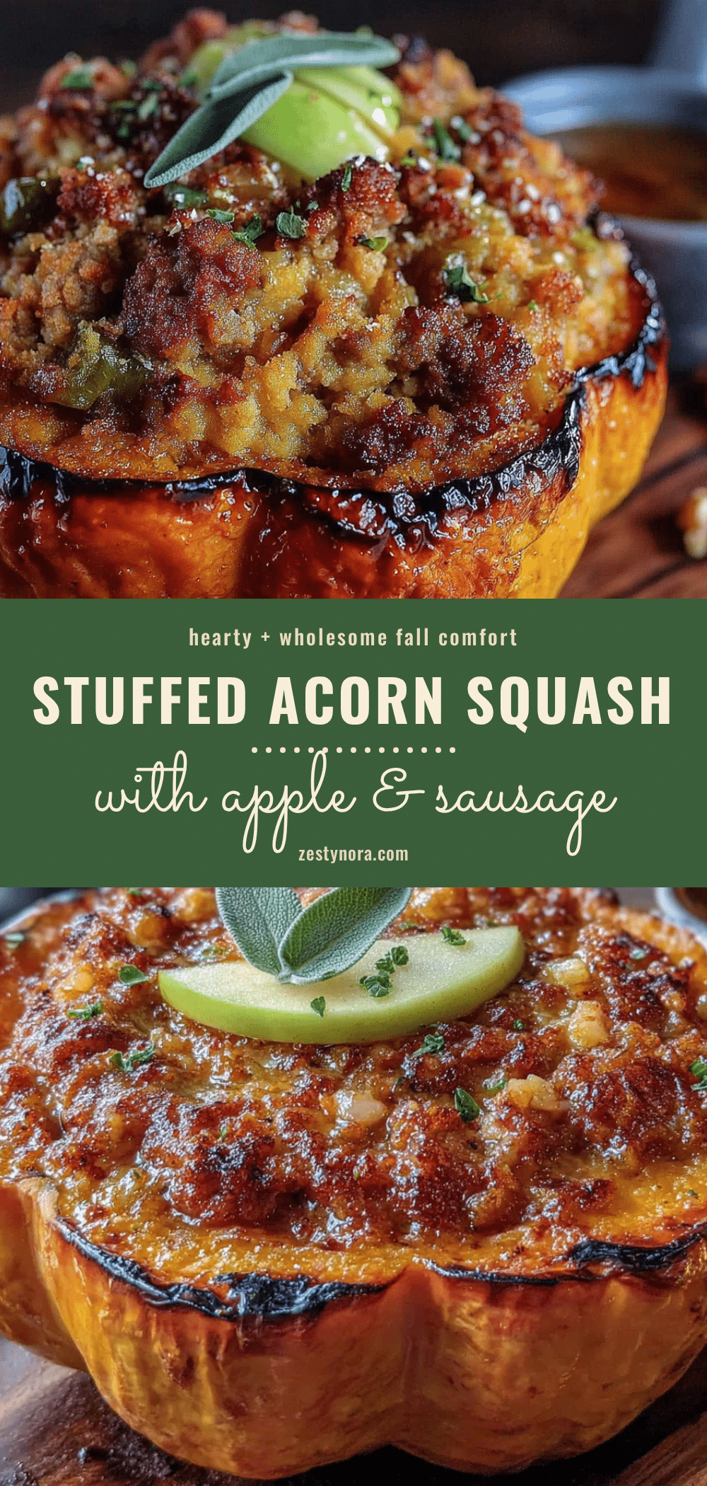 healthy sausage-stuffed acorn squash apple recipe recipe