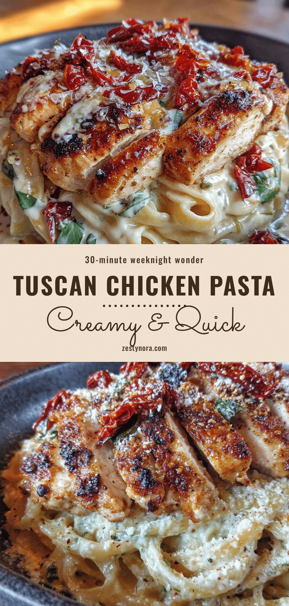 creamy tuscan chicken pasta recipe