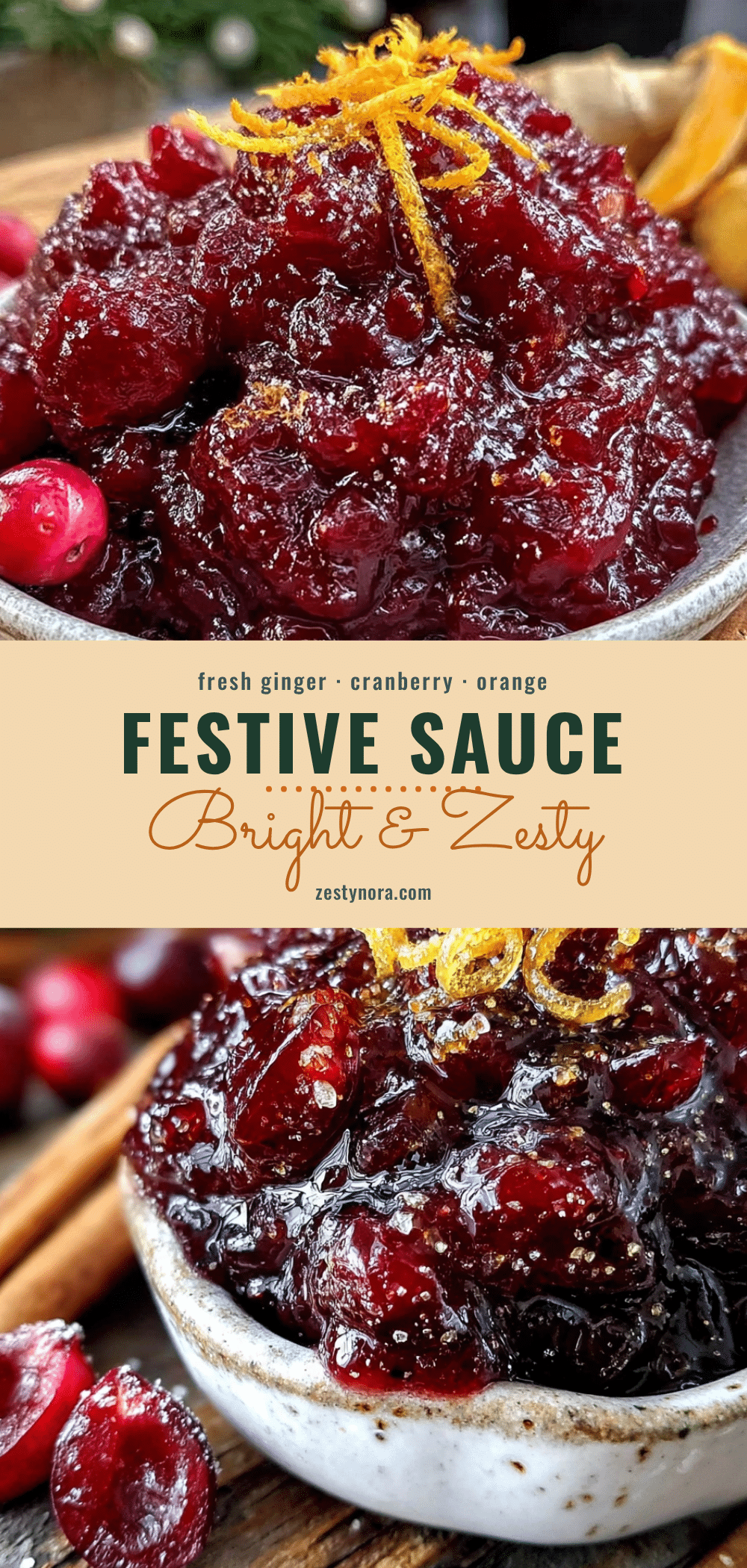 festive fresh ginger cranberry orange sauce recipe