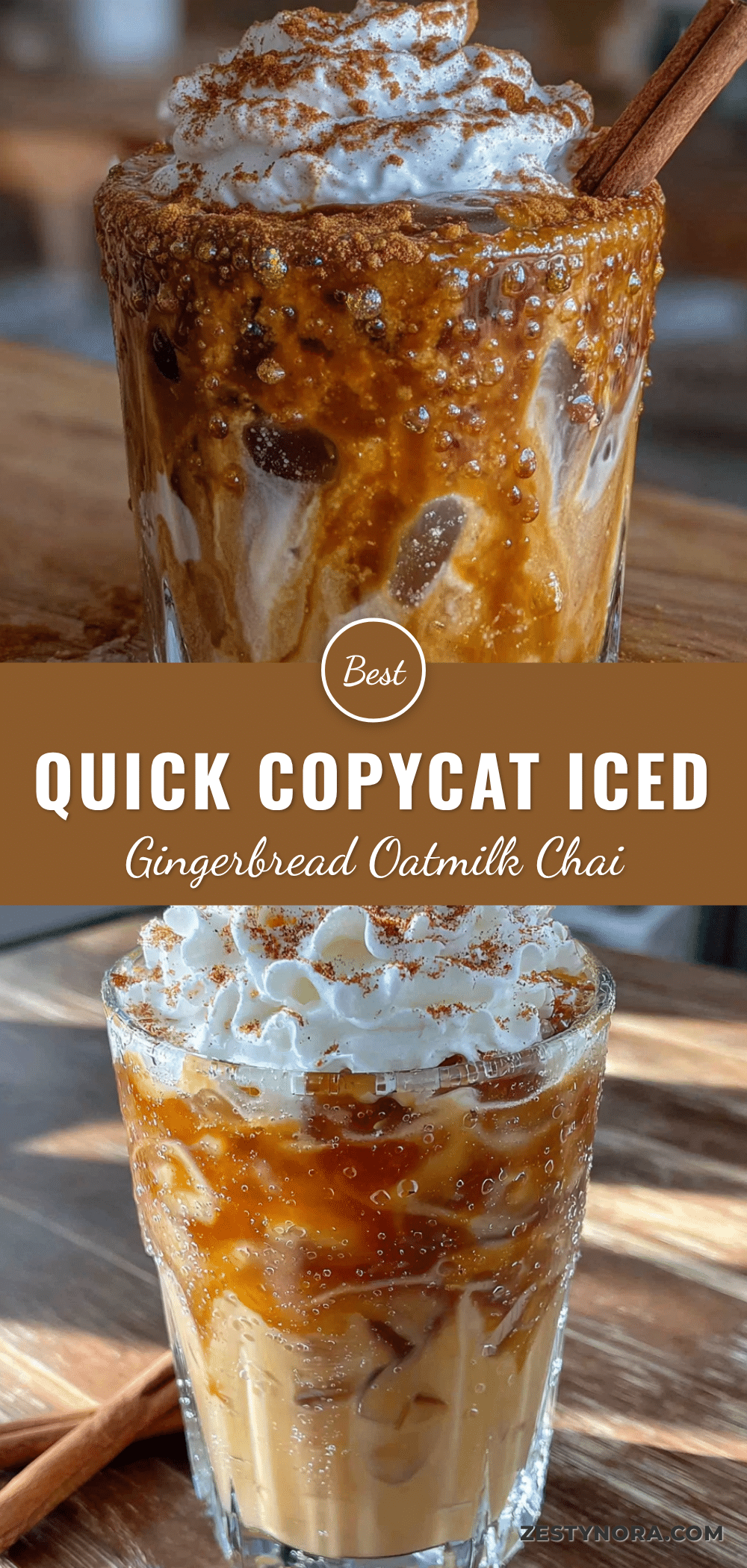 Quick copycat iced gingerbread oatmilk chai recipe
