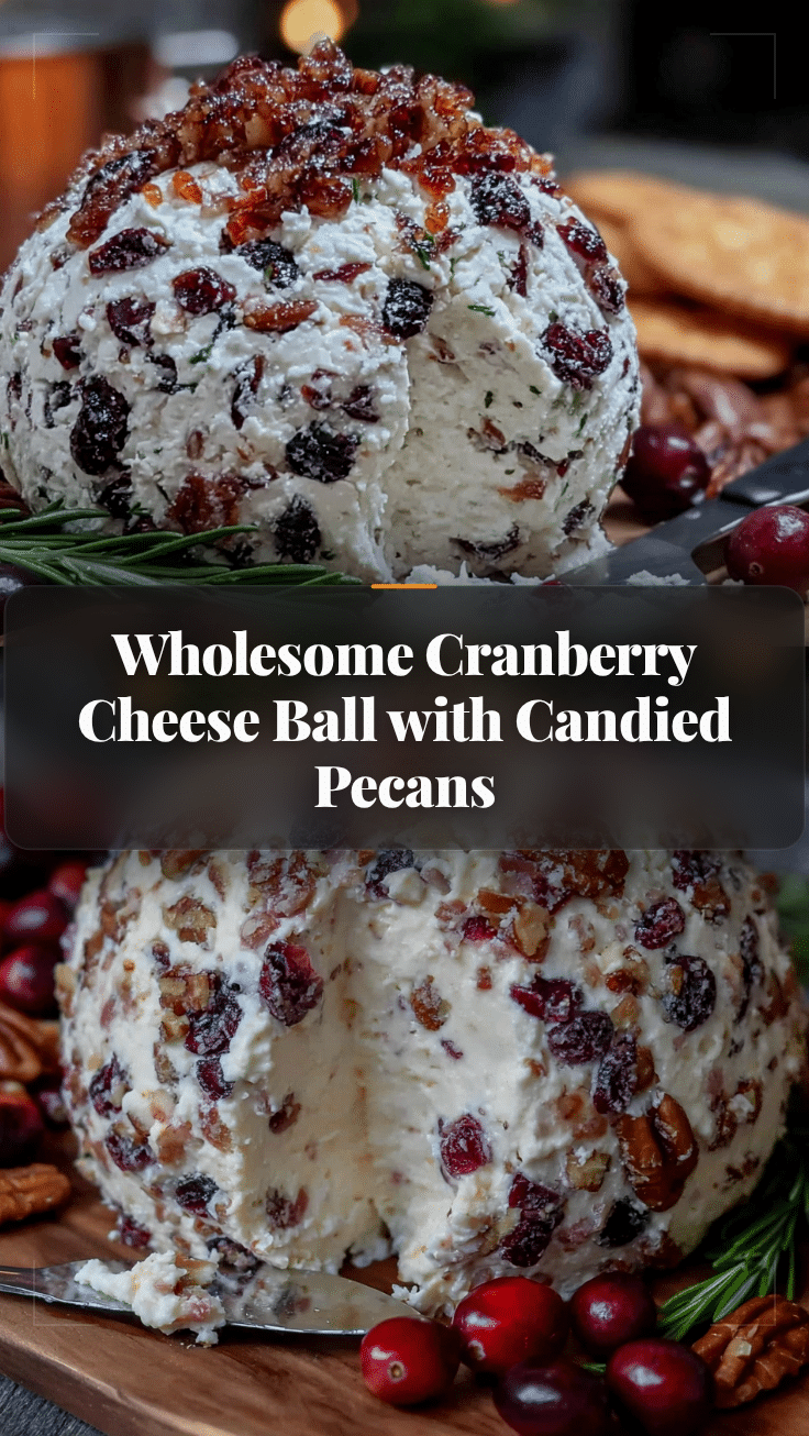 Wholesome Cranberry Cheese Ball with Candied Pecans recipe